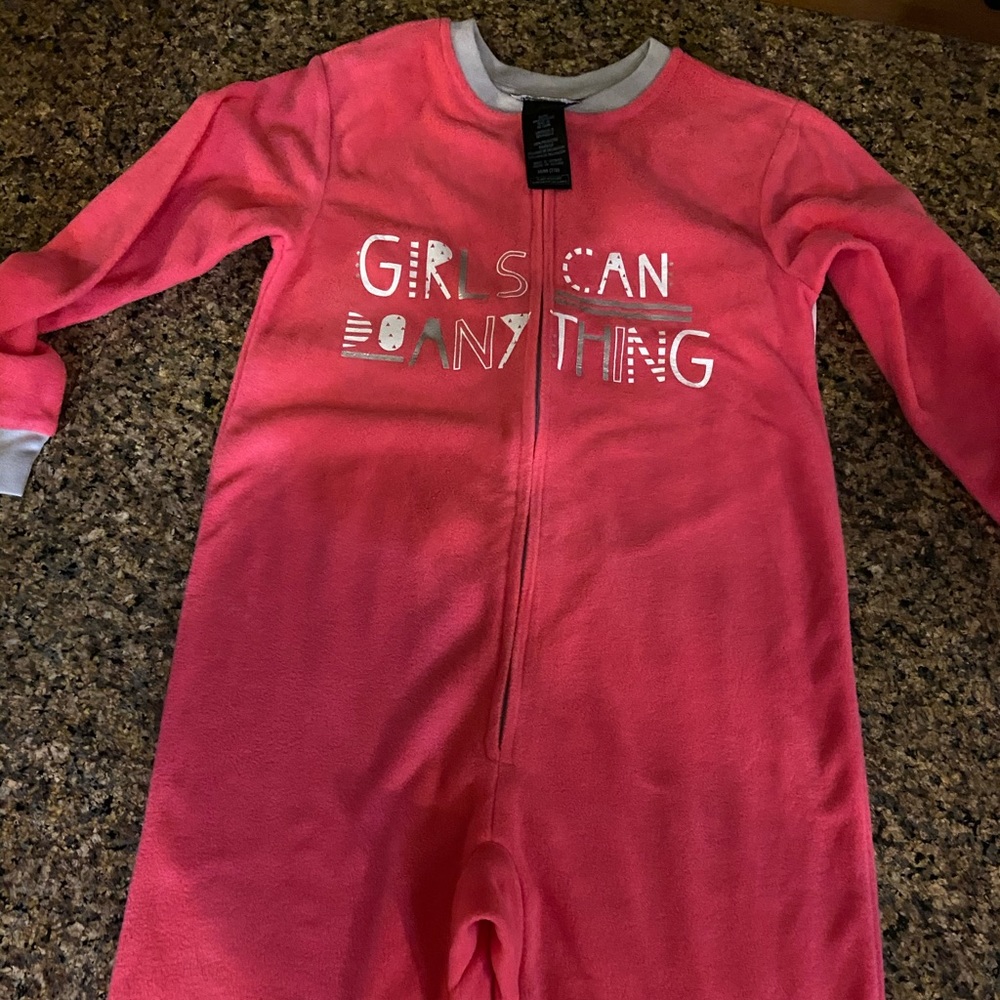 Onesie pj’s girls pink